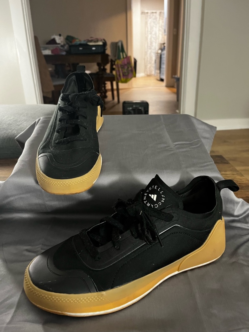Stella McCartney Black and Yellow-Trim Women's Sneakers